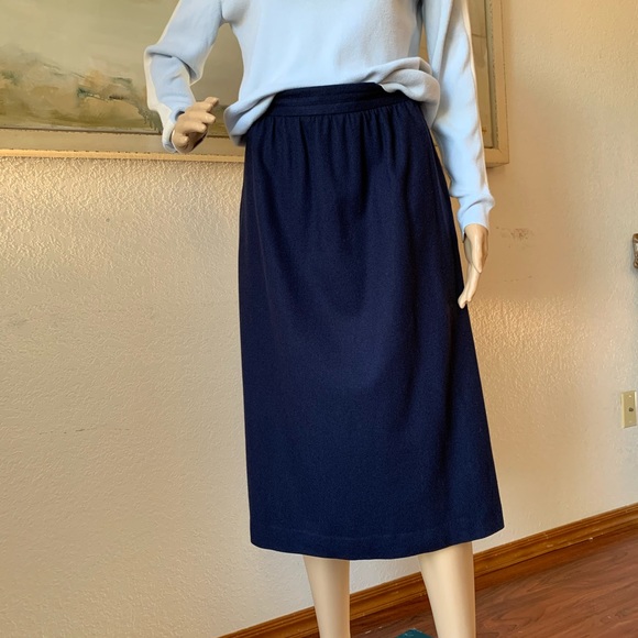 Haberdashery Collection navy wool skirt - Picture 5 of 14